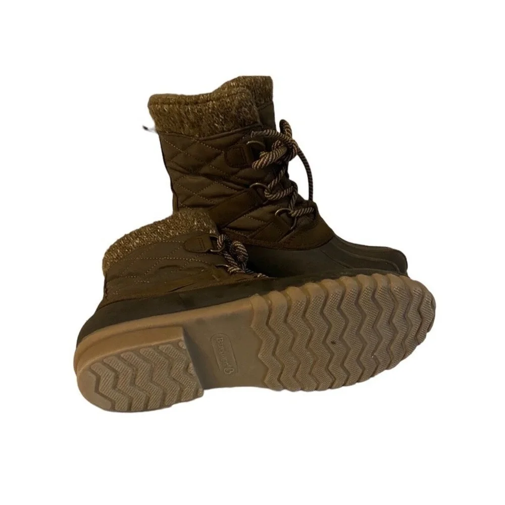 Baretraps‎ Womens Quilted Duck Boots Brown Lace Up Winter Rain Gorpcore Size 7